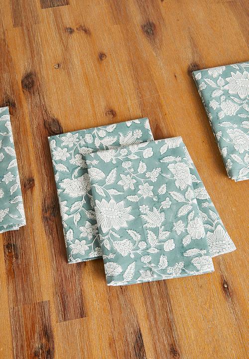 Sparrow napkins set of 4 - green