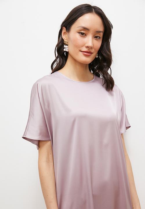 edit - Grown on sleeve satin maxi - taupe
