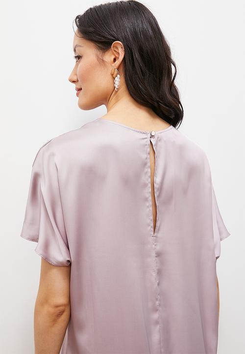 edit - Grown on sleeve satin maxi - taupe