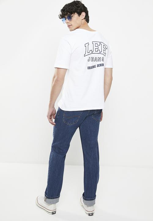 Lee  - Fits em all back print tee - white