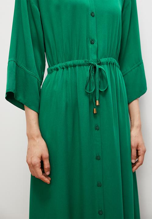 edit - Soft waisted shirt dress - green