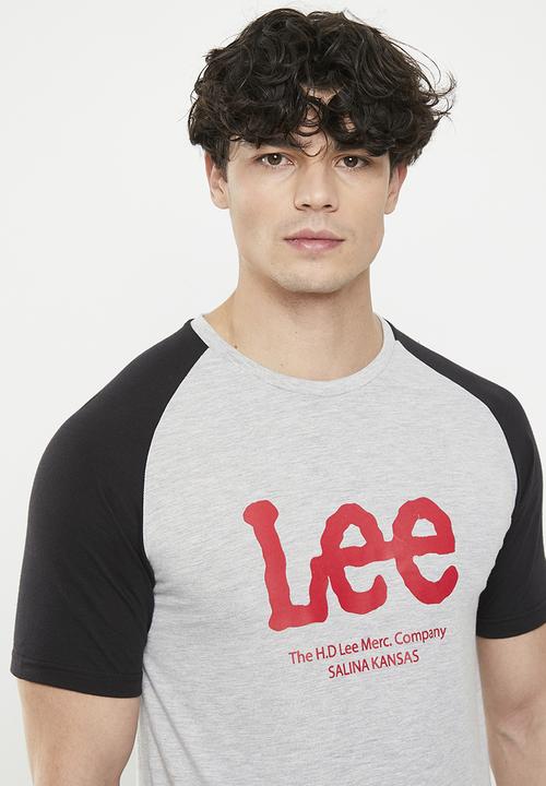 Lee  - Col block raglan tee - grey melange