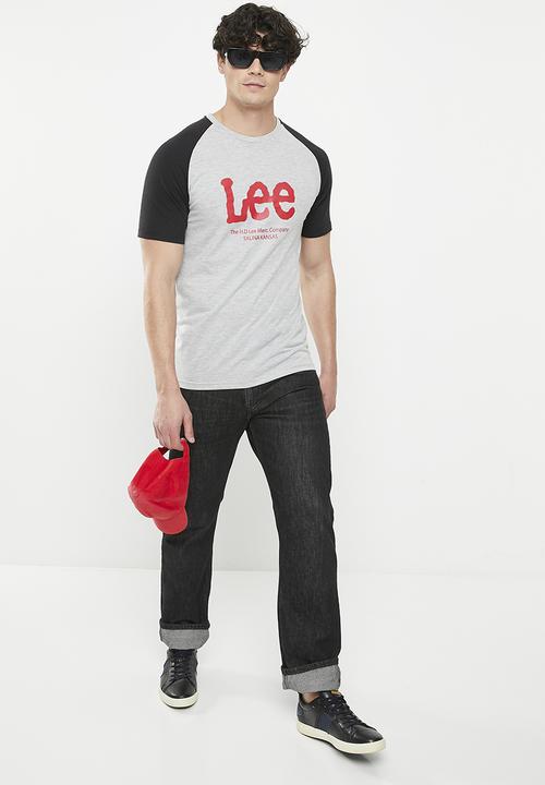 Lee  - Col block raglan tee - grey melange
