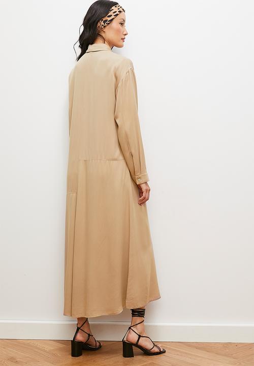 edit - Soft utility shirt dress - beige