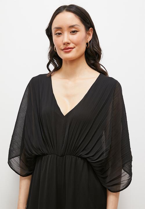 edit - Pleated dolman sleeve jumpsuit - black