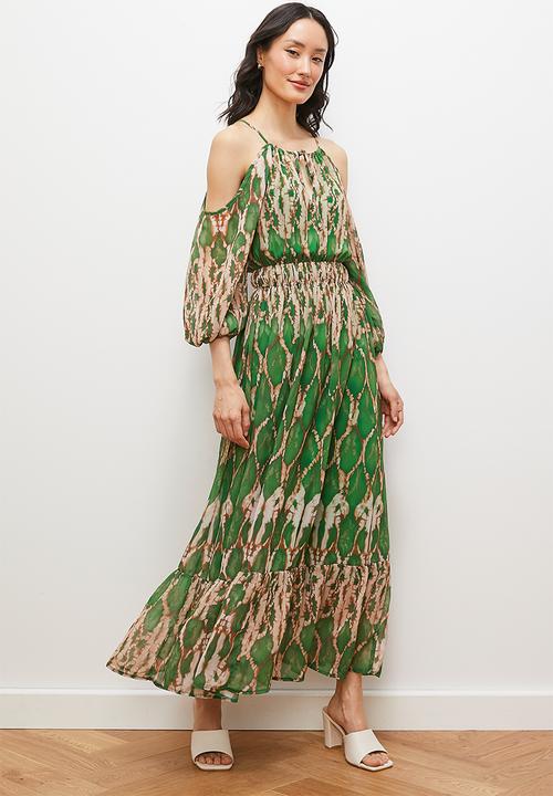 edit - Split sleeve boho dress - snakeskin tie dye