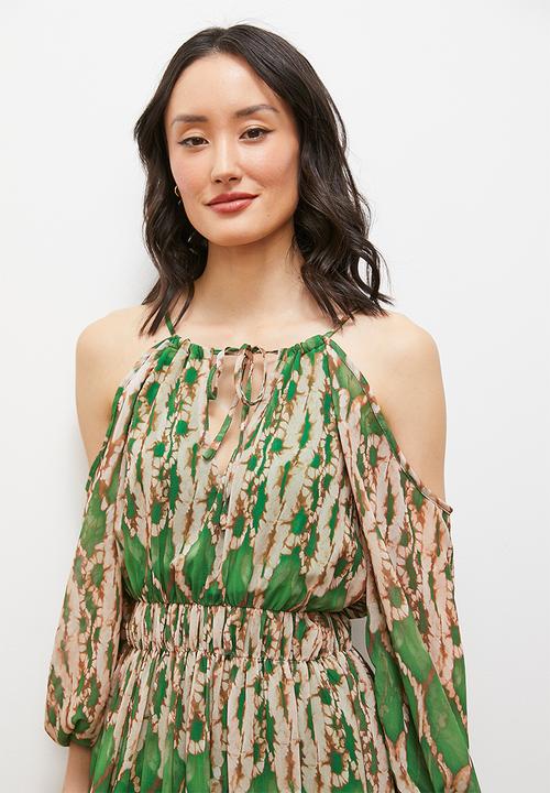 edit - Split sleeve boho dress - snakeskin tie dye