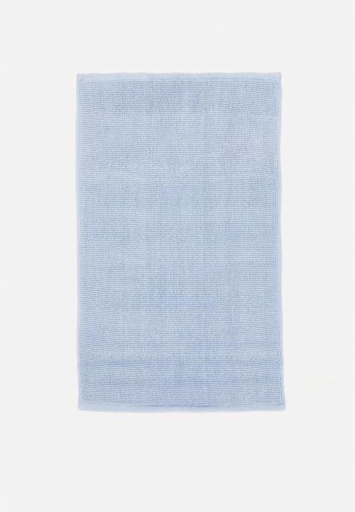 Sixth Floor - Plain cotton bath mat - blue