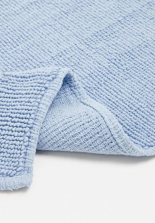 Plain cotton bath mat - blue