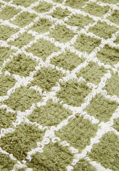 Sixth Floor - Checkered bath mat - green