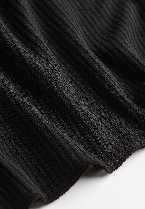 H&M - Sheer ribbed top - black