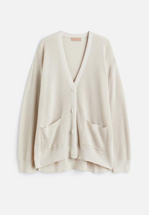 H&M - Waffle-knit cardigan - greige