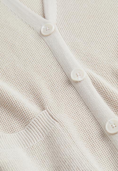H&M - Waffle-knit cardigan - greige