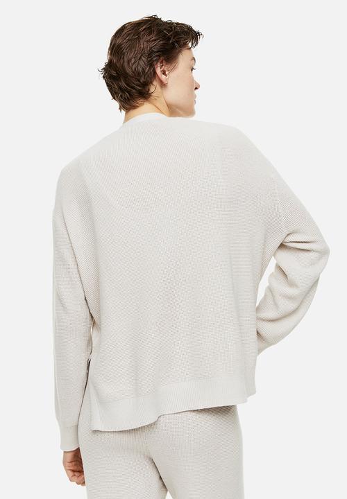 H&M - Waffle-knit cardigan - greige