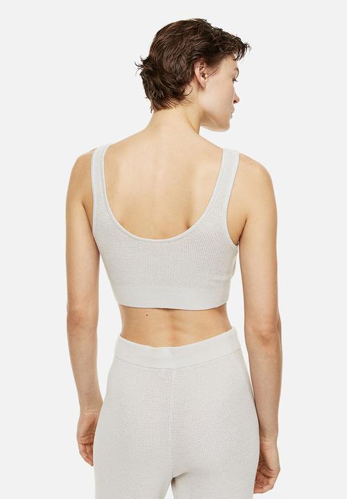 H&M - Waffle-knit crop top - greige