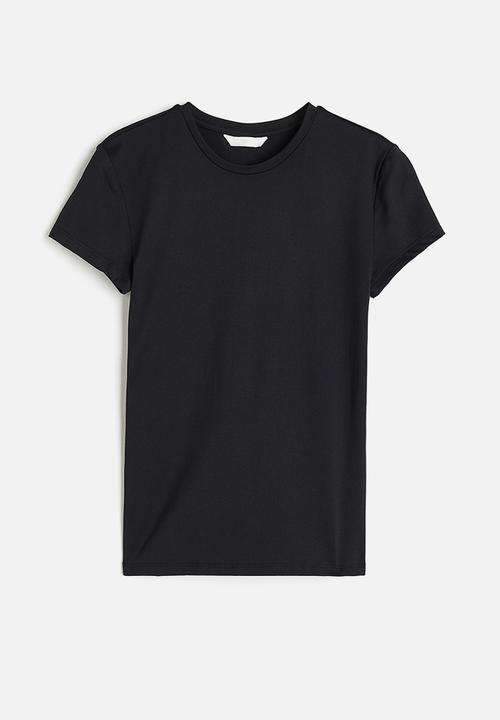 H&M - Fitted microfibre T-shirt - black