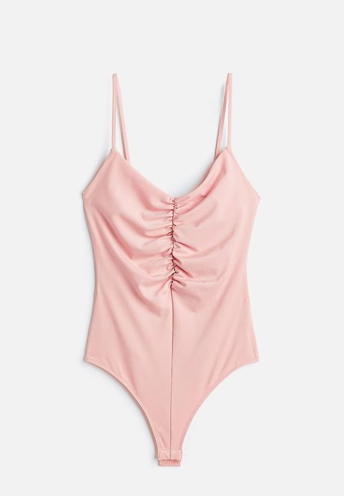 H&M - Gathered thong body - light pink
