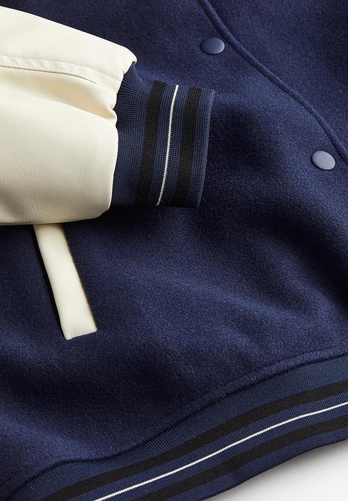 H&M - Baseball jacket - dark blue/block-coloured