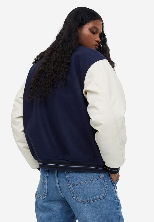 H&M - Baseball jacket - dark blue/block-coloured