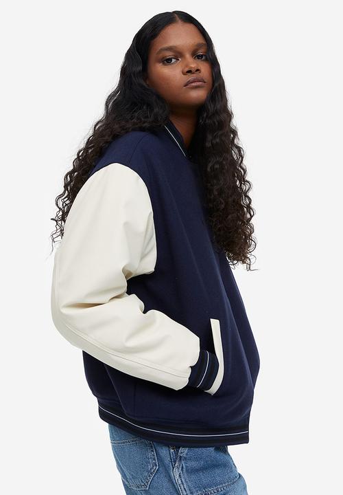 H&M - Baseball jacket - dark blue/block-coloured