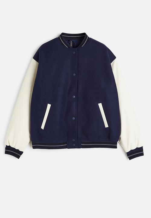 H&M - Baseball jacket - dark blue/block-coloured