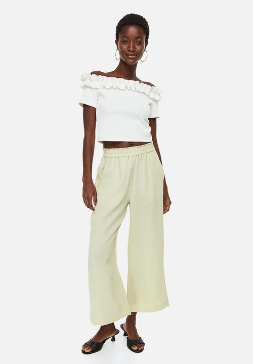 H&M - Straight trousers - light green