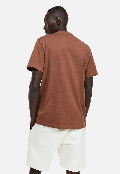 H&M - Regular fit round-neck T-shirt - brown