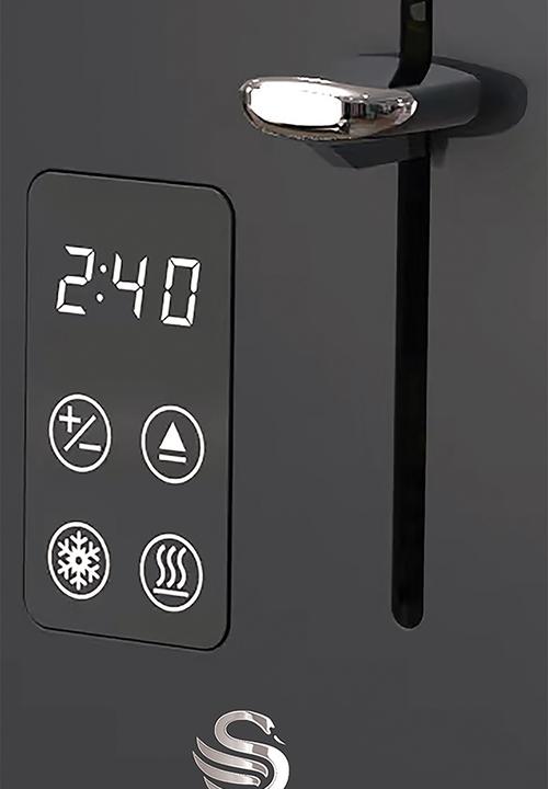 Swan - Bravo digital cordless kettle & 2 slice toaster - black