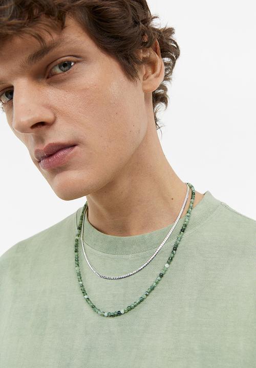 H&M - Relaxed fit jersey top - sage green/tie-dye