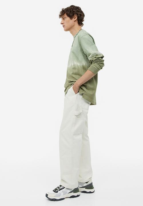 H&M - Relaxed fit jersey top - sage green/tie-dye