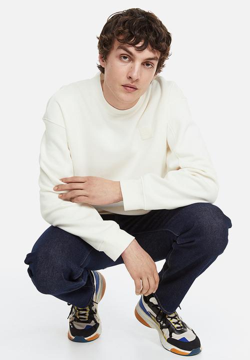 H&M - Relaxed fit appliquéd sweatshirt - white