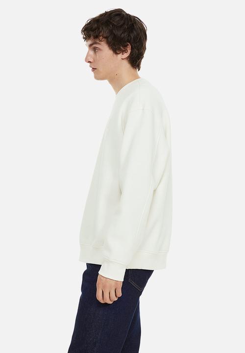 H&M - Relaxed fit appliquéd sweatshirt - white