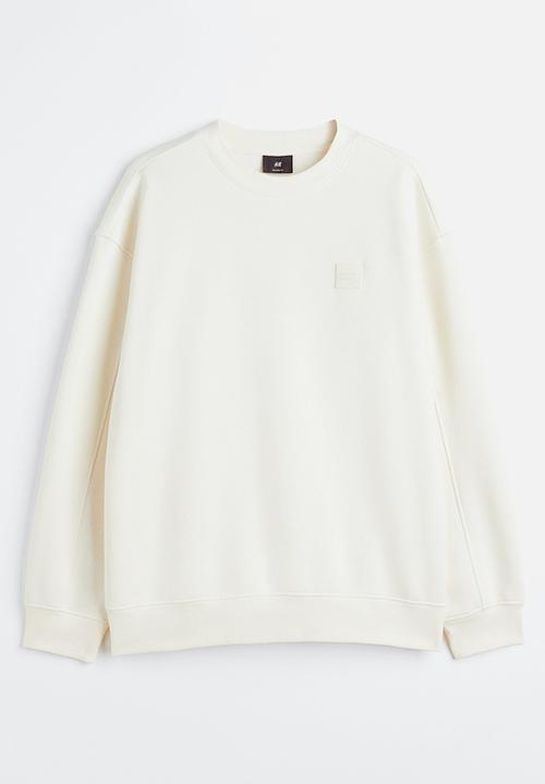 H&M - Relaxed fit appliquéd sweatshirt - white