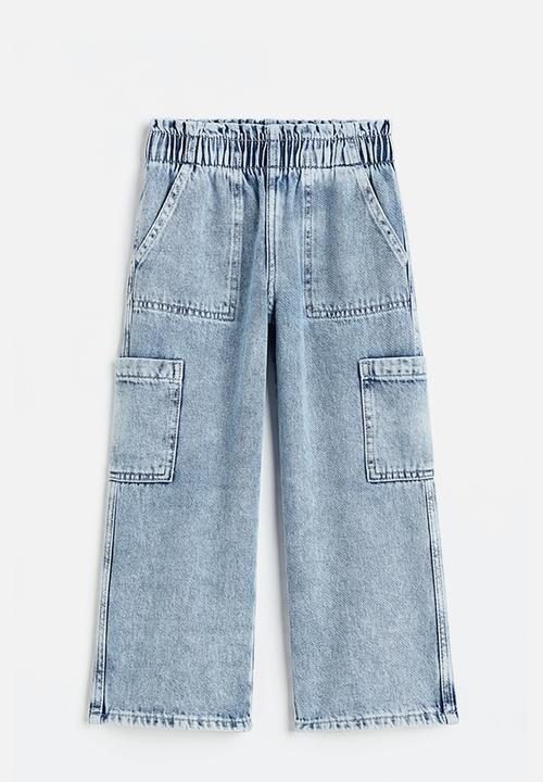 H&M - Cargo pull-on trousers - light denim blue
