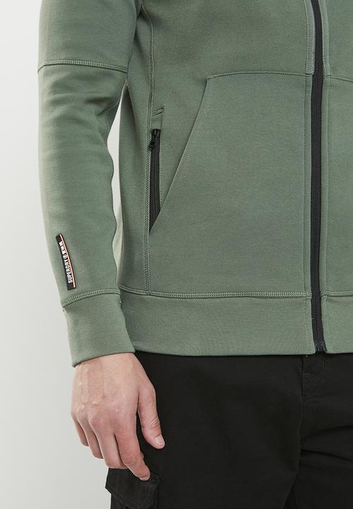 Superdry. - Code tech zip hood - balsam green