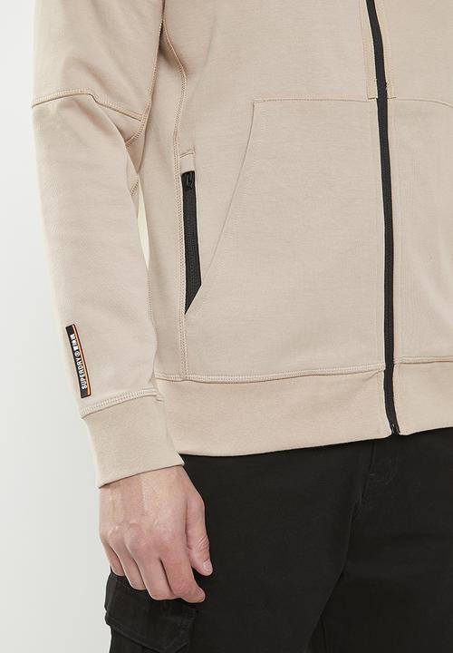Superdry. - Code tech zip hood - warm grey