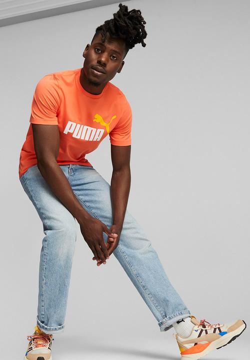 PUMA - Ess+ 2 col logo tee - peach 