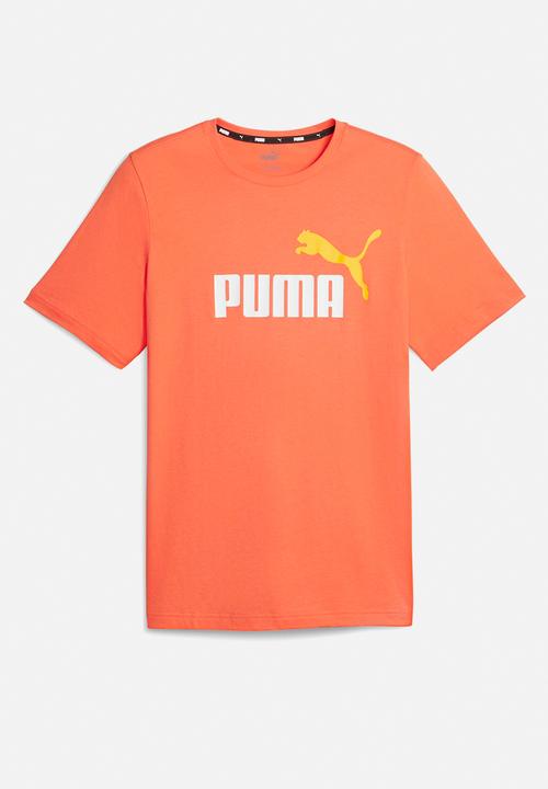 PUMA - Ess+ 2 col logo tee - peach 