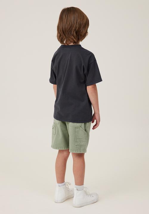 Cotton On - Balloon fit worker short - deep sage wash