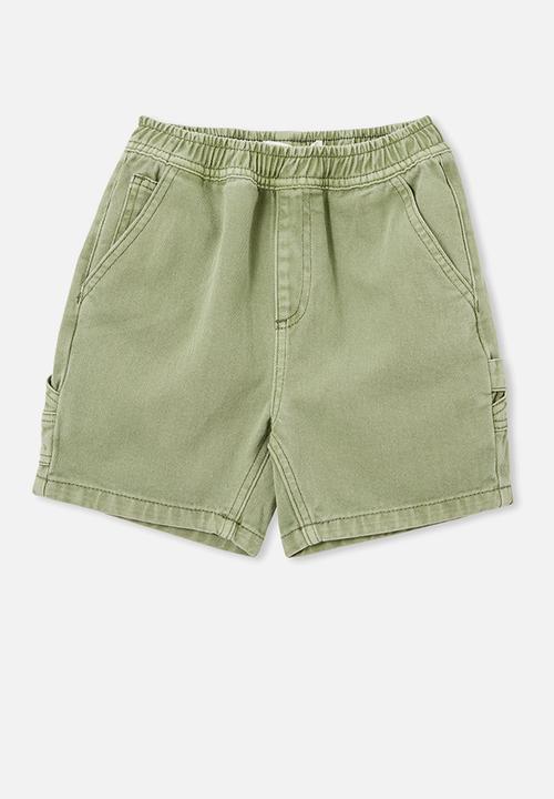 Cotton On - Balloon fit worker short - deep sage wash