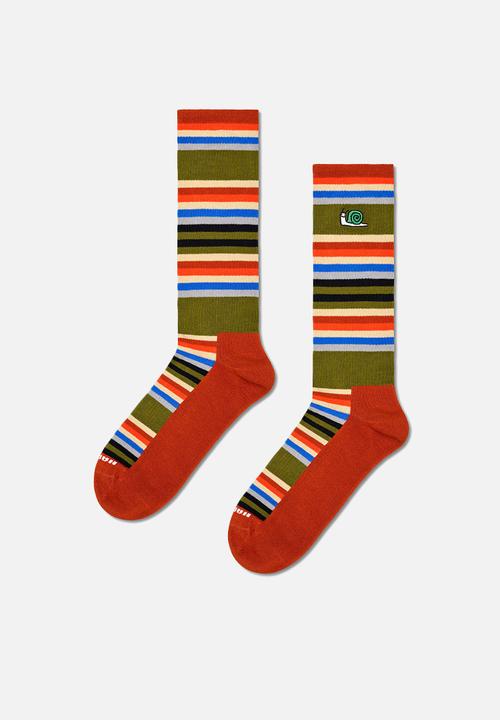 Happy Socks - Speed of a snail crew sock - brown