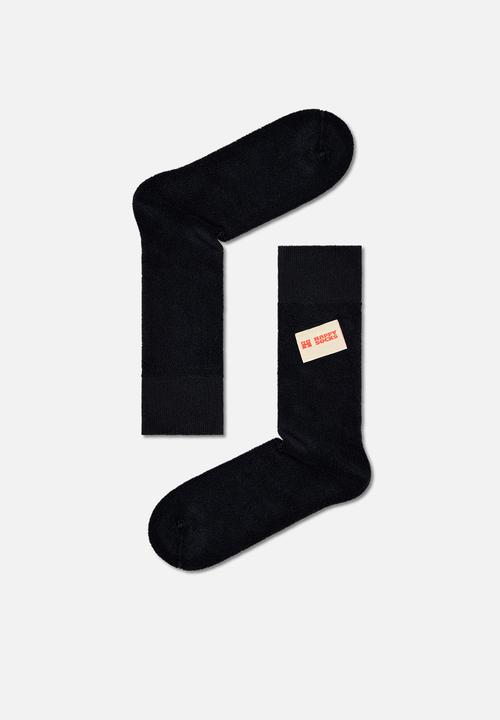 Happy Socks - Slow life sock - black
