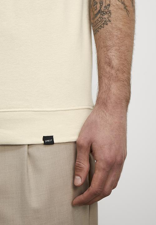 Superbalist - Fashion retro color block golfer - ecru & mocca