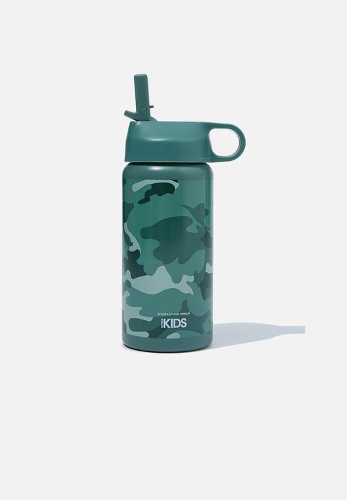 Cotton On - Kids metal drink bottle - lcn uni jurassic park/camo rex