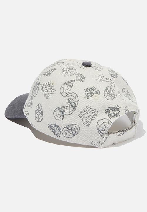 Cotton On - Kids licensed cap - lcn mar spiderman/dark vanilla graffiti