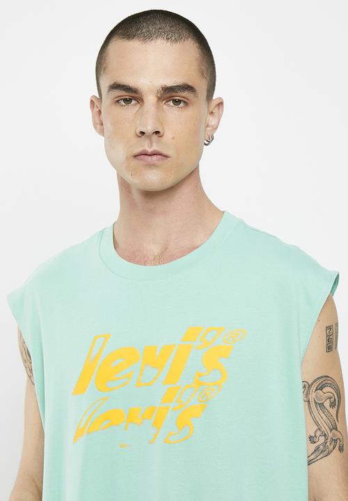 Levi’s® - Graph cali muscle tank z poster logo tan - turquoise 