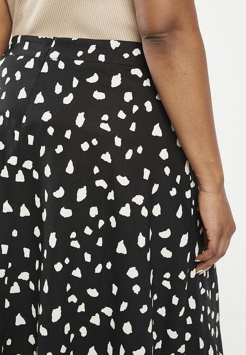 Me&B - Plus faux wrap midi a line skirt - mottled spot