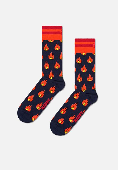 Happy Socks - Flames sock - navy