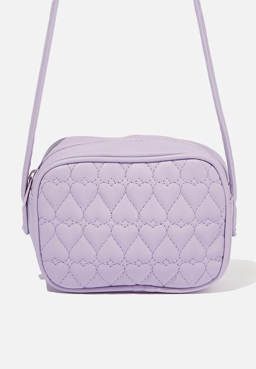 Cotton On - Quinn quilted cross body bag - lilac drop/hearts