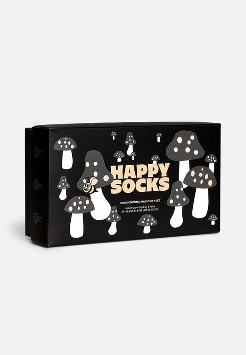 Happy Socks - 3-pack monochrome magic socks gift set - black
